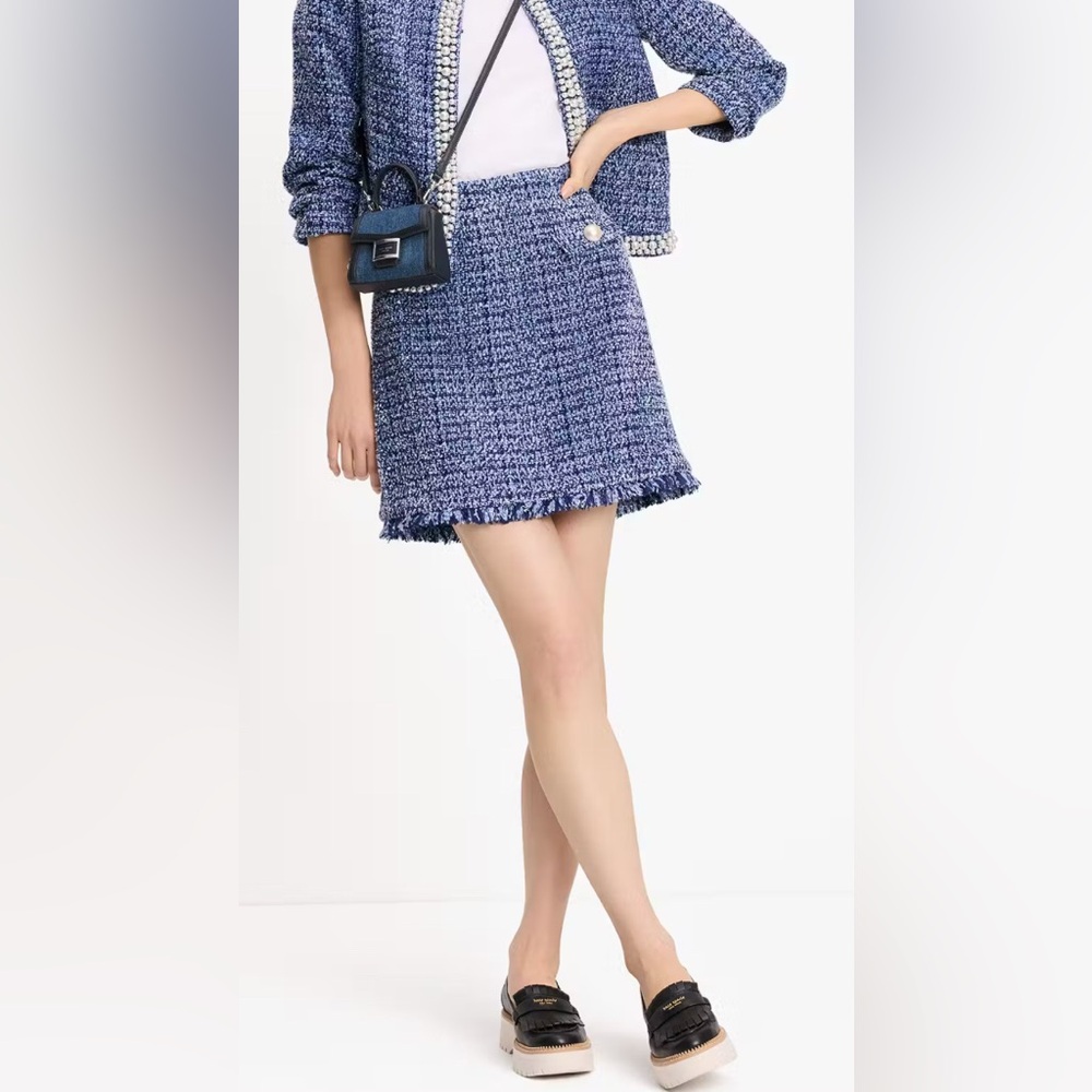 Kate Spade - Gabrielle Blue Tweed Skirt